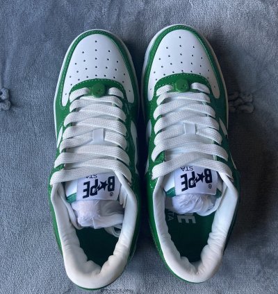 Bapesta Patent Leather Green White