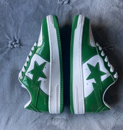 Bapesta Patent Leather Green White