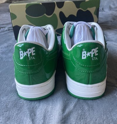 Bapesta Patent Leather Green White