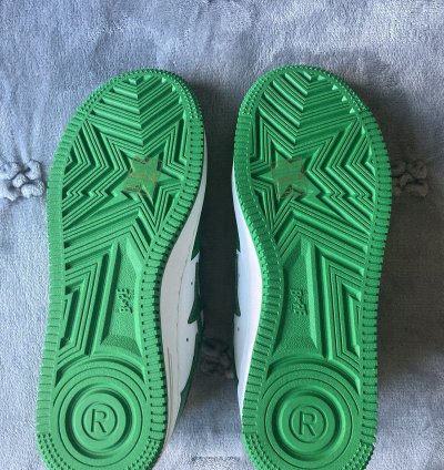 Bapesta Patent Leather Green White