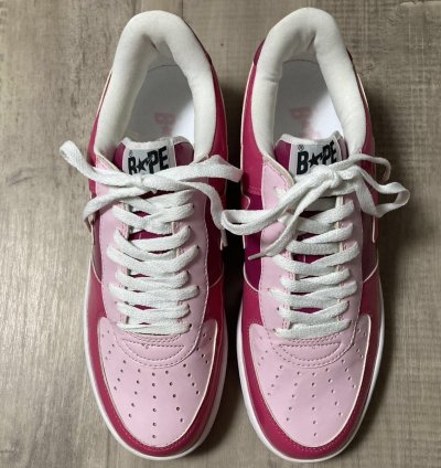 Bapesta Patent Leather Sneakers Pink Bathing Ape Bape Sta