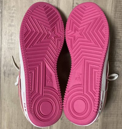 Bapesta Patent Leather Sneakers Pink Bathing Ape Bape Sta