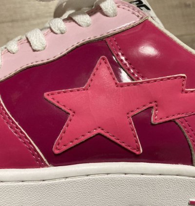Bapesta Patent Leather Sneakers Pink Bathing Ape Bape Sta