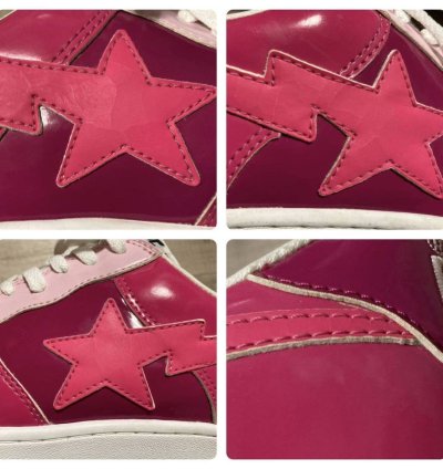 Bapesta Patent Leather Sneakers Pink Bathing Ape Bape Sta