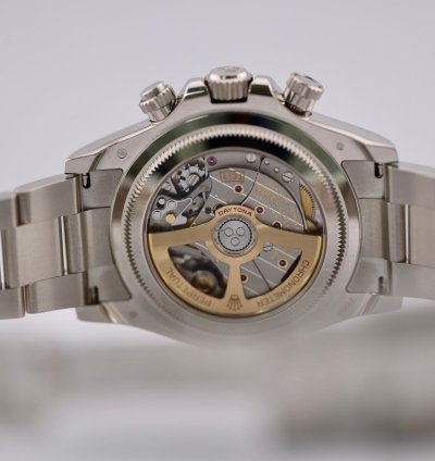 Rolex Daytona 2024 Daytona Platinum Ice Blue Baton Open Case Back 126506