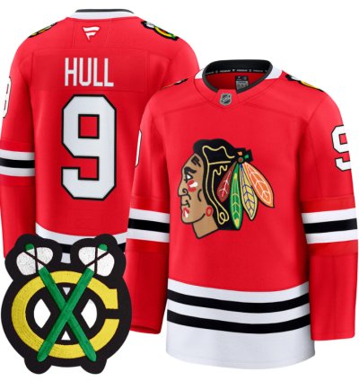 Bobby Hull Jersey 9 Chicago Blackhawks Premium All Stitched Red