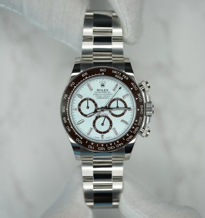 Rolex Daytona 2024 Platinum Daytona Diamond Baguette Unworn Open Case Back Box Papers 126506