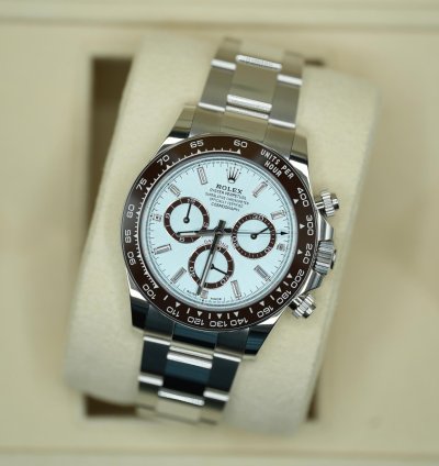 Rolex Daytona 2024 Platinum Daytona Diamond Baguette Unworn Open Case Back Box Papers 126506