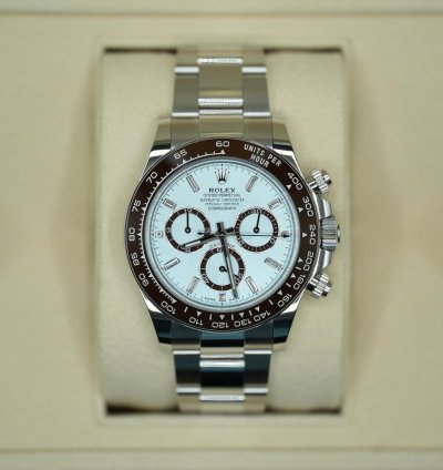 Rolex Daytona 2024 Platinum Daytona Diamond Baguette Unworn Open Case Back Box Papers 126506