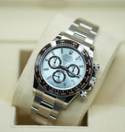 Rolex Daytona 2024 Platinum Daytona Diamond Baguette Unworn Open Case Back Box Papers 126506