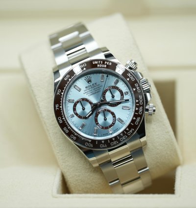 Rolex Daytona 2024 Platinum Daytona Diamond Baguette Unworn Open Case Back Box Papers 126506