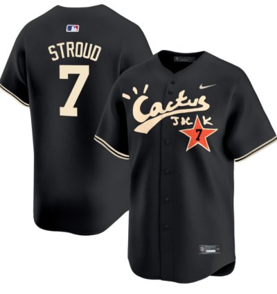 Cj Stroud 7 Houston Astros Cactus Jack Black Jersey V2