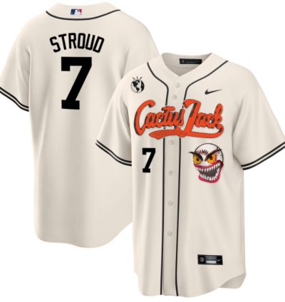 Cj Stroud 7 Houston Astros Cactus Jack Cream Jersey