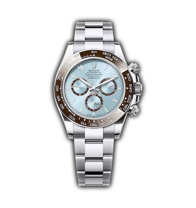 Rolex Daytona 40mm Platinum Brown Ceramic Bezel Ice Blue Index Dial