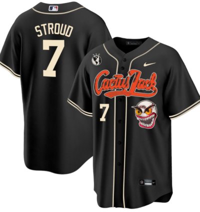 Cj Stroud 7 Houston Astros Cactus Jack Men Jersey - Black