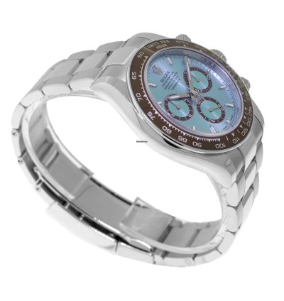 Rolex Daytona 40mm Platinum Ice Blue Index Dial Brown Bezel 126506