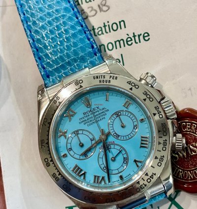 Rolex Daytona Beach Blue Ref 116519 Turquoise Dial Nos 2002