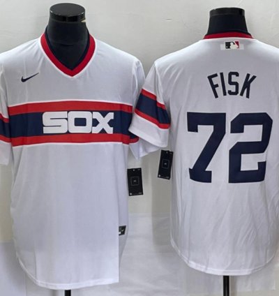 Chicago White Sox Carlton Fisk White Throwback Jersey