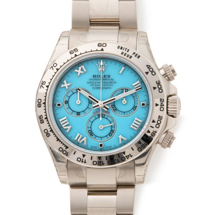 Rolex Daytona Beach Turquoise Fully Stickered Unworn 18k White Gold 116509 - Com003395