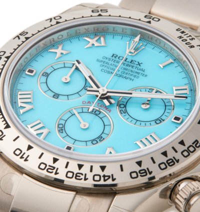 Rolex Daytona Beach Turquoise Fully Stickered Unworn 18k White Gold 116509 - Com003395