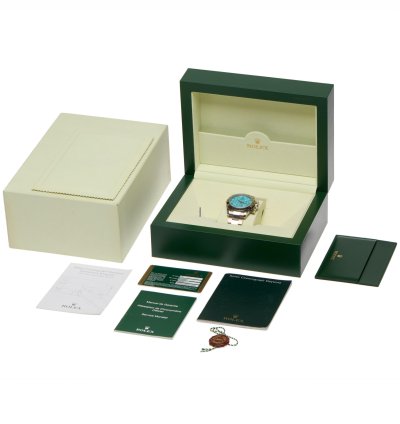 Rolex Daytona Beach Turquoise Fully Stickered Unworn 18k White Gold 116509 - Com003395