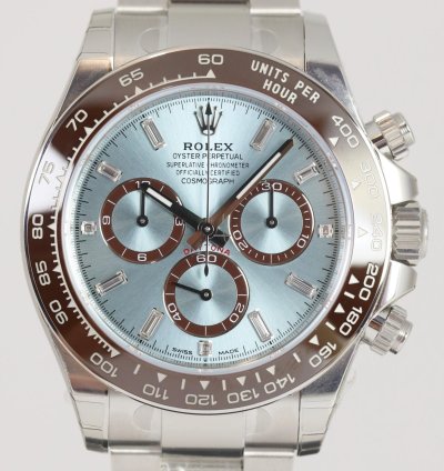 Rolex Daytona Cosmograph 126506 Ice Blue Baguette Platinum Sticker New 2025