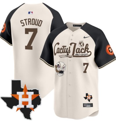 Cj Stroud 7 Houston Astros Cactus Jack Foundation Fall Classic Limited Jersey Cream Alternate