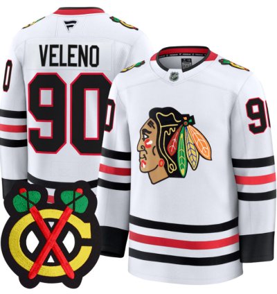 Joe Veleno Jersey 90 Chicago Blackhawks Premium All Stitched White