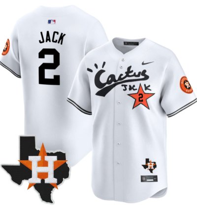 Jack 2 Houston Astros Cactus Jack Houston Patch Limited Jersey White