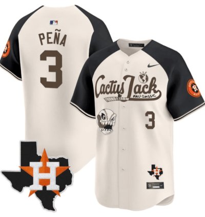 Jeremy Pena 3 Houston Astros Cactus Jack Foundation Fall Classic Limited Jersey Cream Alternate