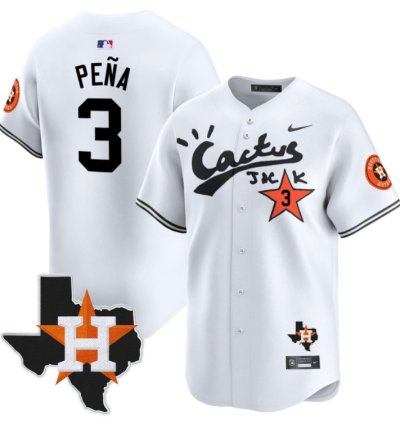 Jeremy Pena 3 Houston Astros Cactus Jack Houston Patch Limited Jersey White