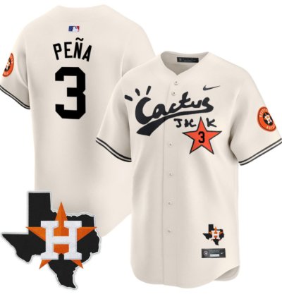 Jeremy Pena 3 Houston Astros Cactus Jack Limited Jersey Houston Patch