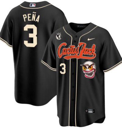Jeremy Pena 3 Houston Astros Cactus Jack Men Jersey - Black