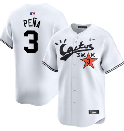 Jeremy Pena 3 Houston Astros Cactus Jack White Jersey V2