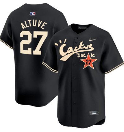 Jose Altuve 27 Houston Astros Cactus Jack Black Jersey V2 - Men