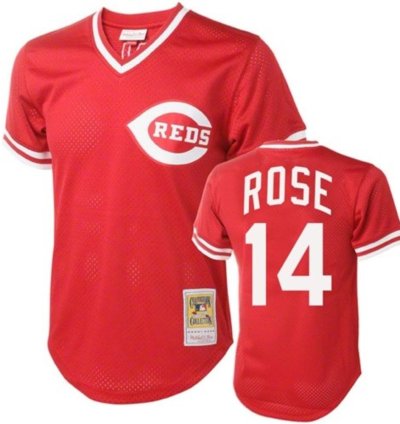 Cincinnati Reds Pete Rose Red Throwback Mesh Pullover Jersey