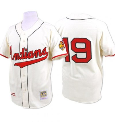 Cleveland Indians Bob Feller Cream 1948 Throwback Jersey