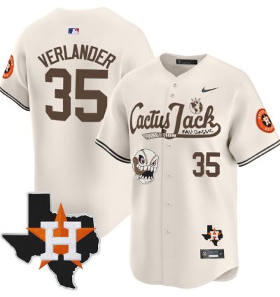 Justin Verlander 35 Houston Astros Cactus Jack Foundation Fall Classic Limited Jersey Cream