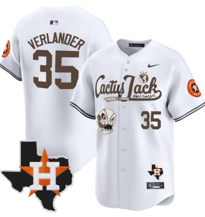 Justin Verlander 35 Houston Astros Cactus Jack Foundation Fall Classic Limited Jersey White