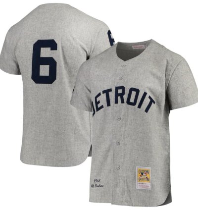 Detroit Tigers Al Kaline Gray 1968 Throwback Jersey