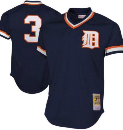 Detroit Tigers Alan Trammell Navy 1984 Throwback Mesh Pullover Jersey