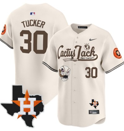 Kyle Tucker 30 Houston Astros Cactus Jack Foundation Fall Classic Limited Jersey Cream