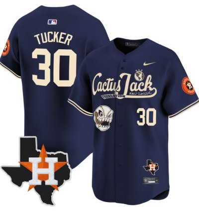 Kyle Tucker 30 Houston Astros Cactus Jack Foundation Fall Classic Limited Jersey Navy