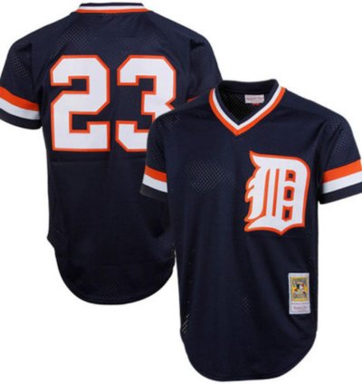 Detroit Tigers Kirk Gibson Navy 1984 Throwback Mesh Pullover Jersey