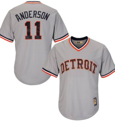 Detroit Tigers Sparky Anderson Gray Throwback Pullover Jersey
