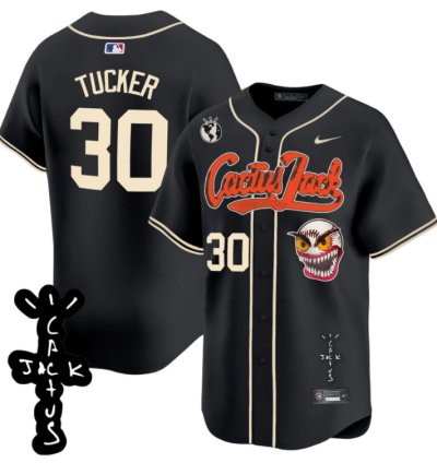 Kyle Tucker 30 Houston Astros Cactus Jack Patch V2 Men Jersey - Black