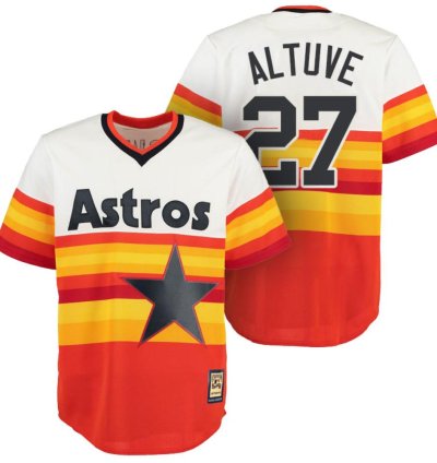 Houston Astros Jose Altuve Orange Throwback Pullover Jersey