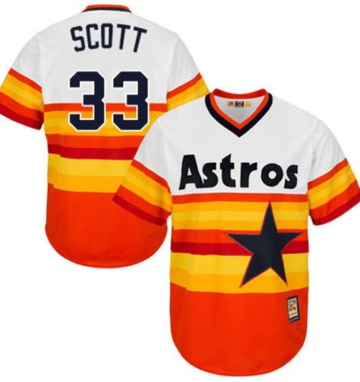 Houston Astros Mike Scott Orange 1980 Throwback Pullover Jersey
