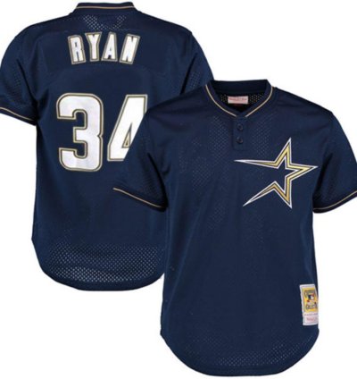 Houston Astros Nolan Ryan Navy 1997 Throwback Mesh Pullover Jersey