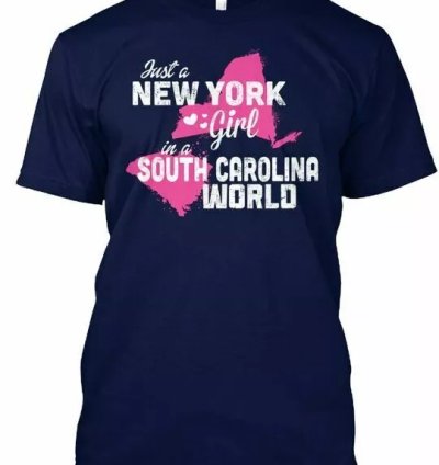 New York Girl Sc World Just A In South Carolina T-shirt Made In Usa S-5xl